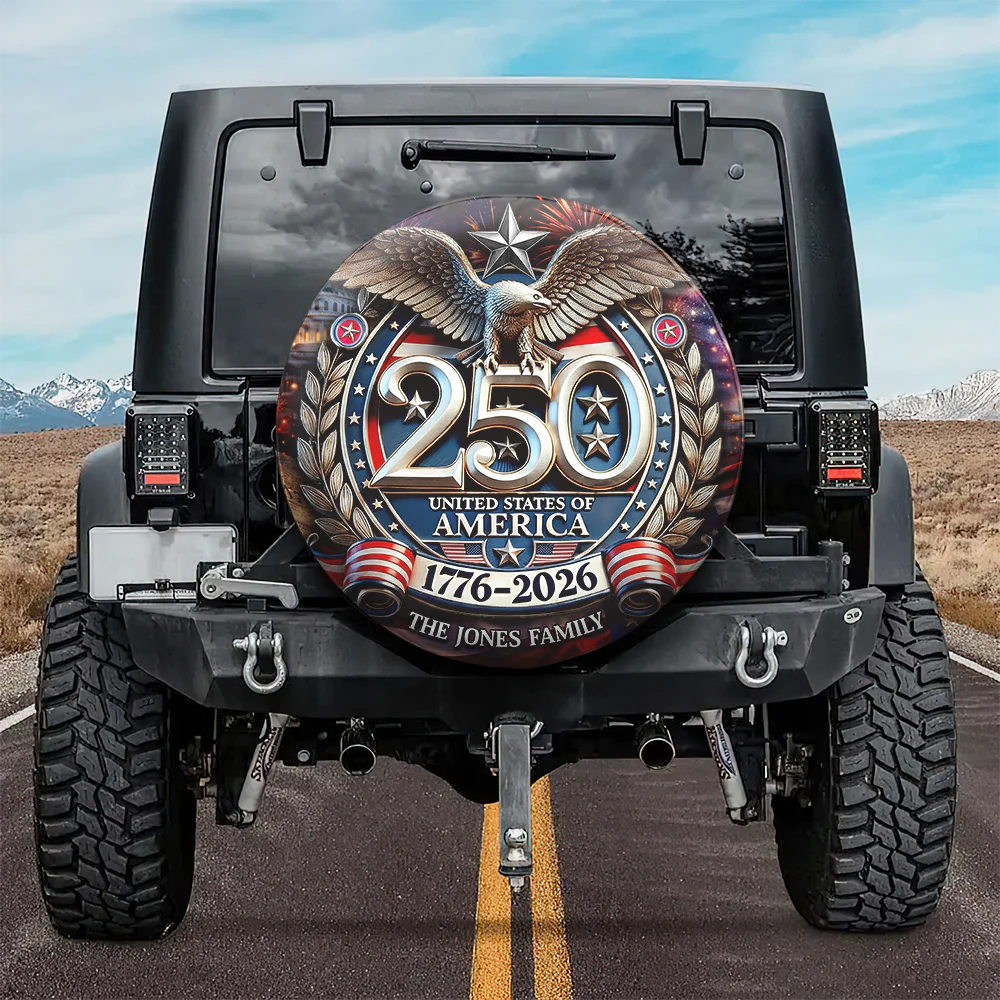 Custom Family Name USA Eagles 250th Anniversary Semiquincentennial 1776-2026 Tire Cover HO82 902054 - Image 5