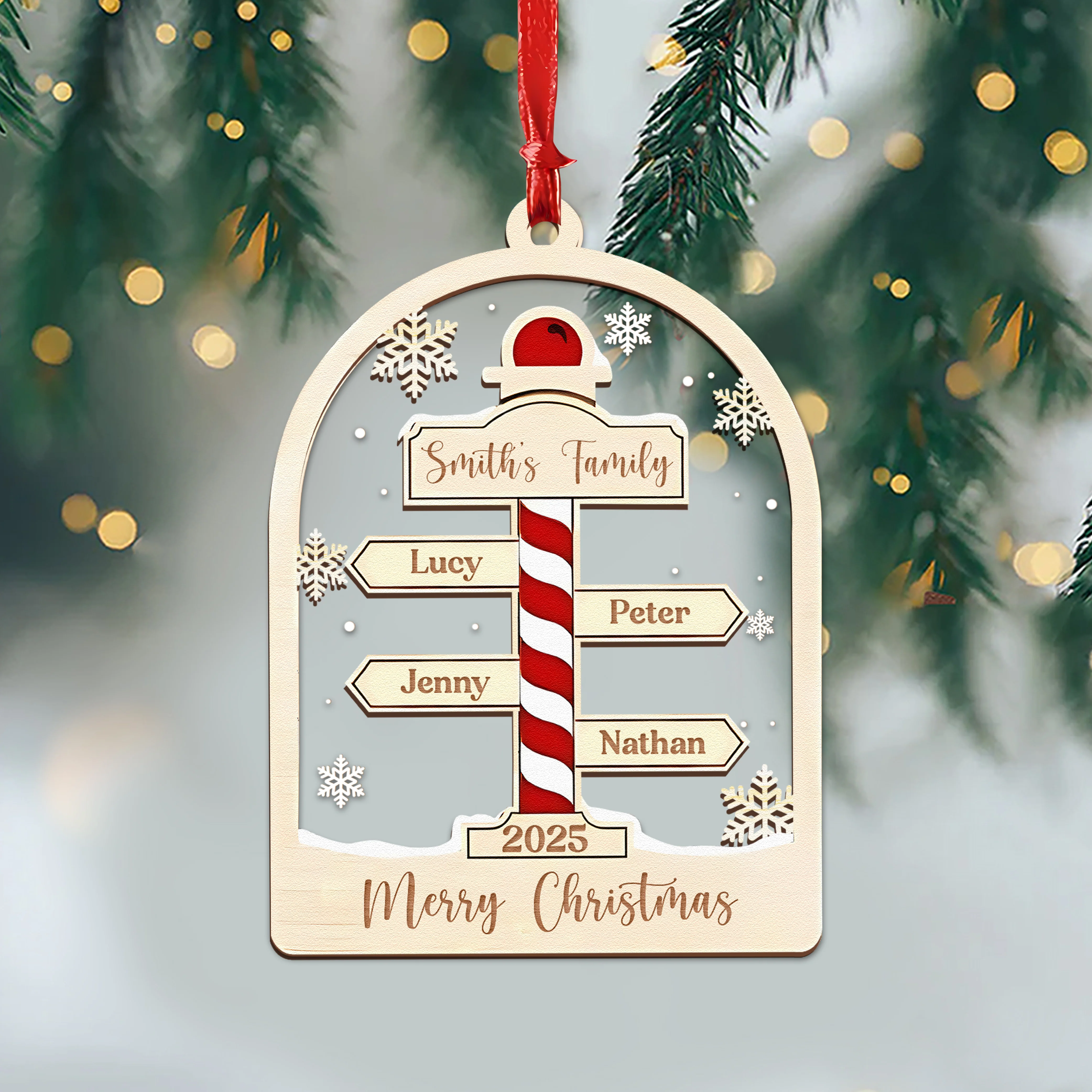 Custom Family Name Xmas Wood And Acrylic Ornament CH07 896936 - Image 2
