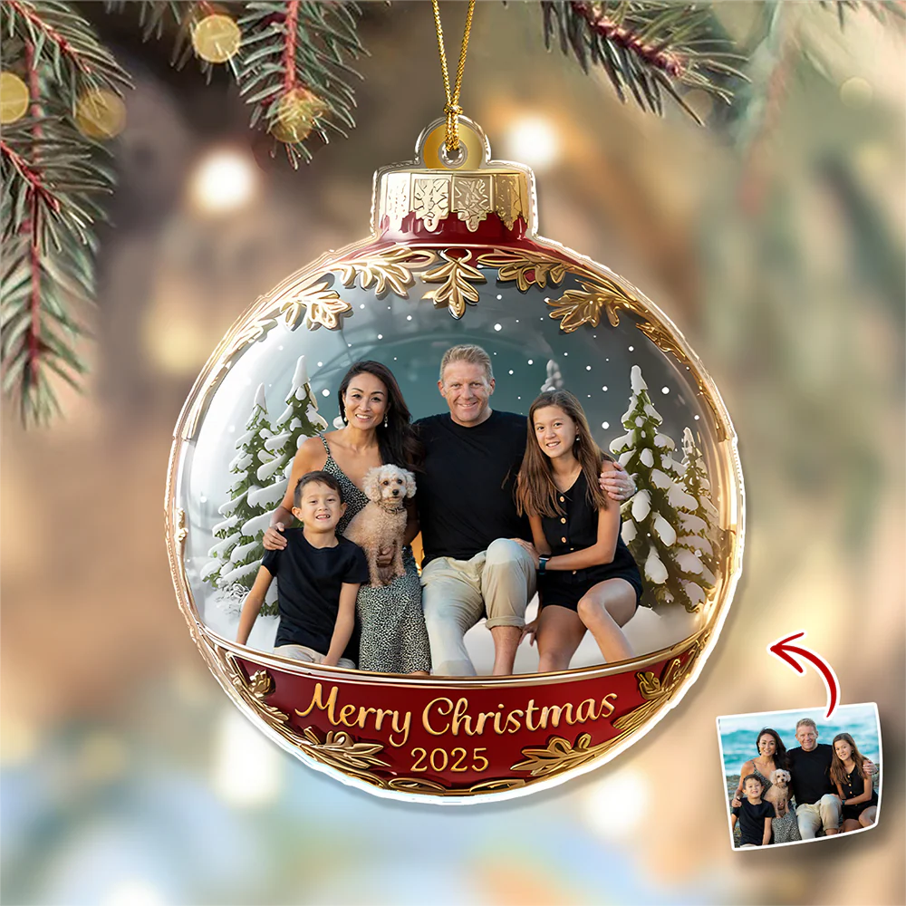 Custom Family Photo Acrylic Ornament Gift For Family HA75 897176 - Image 5