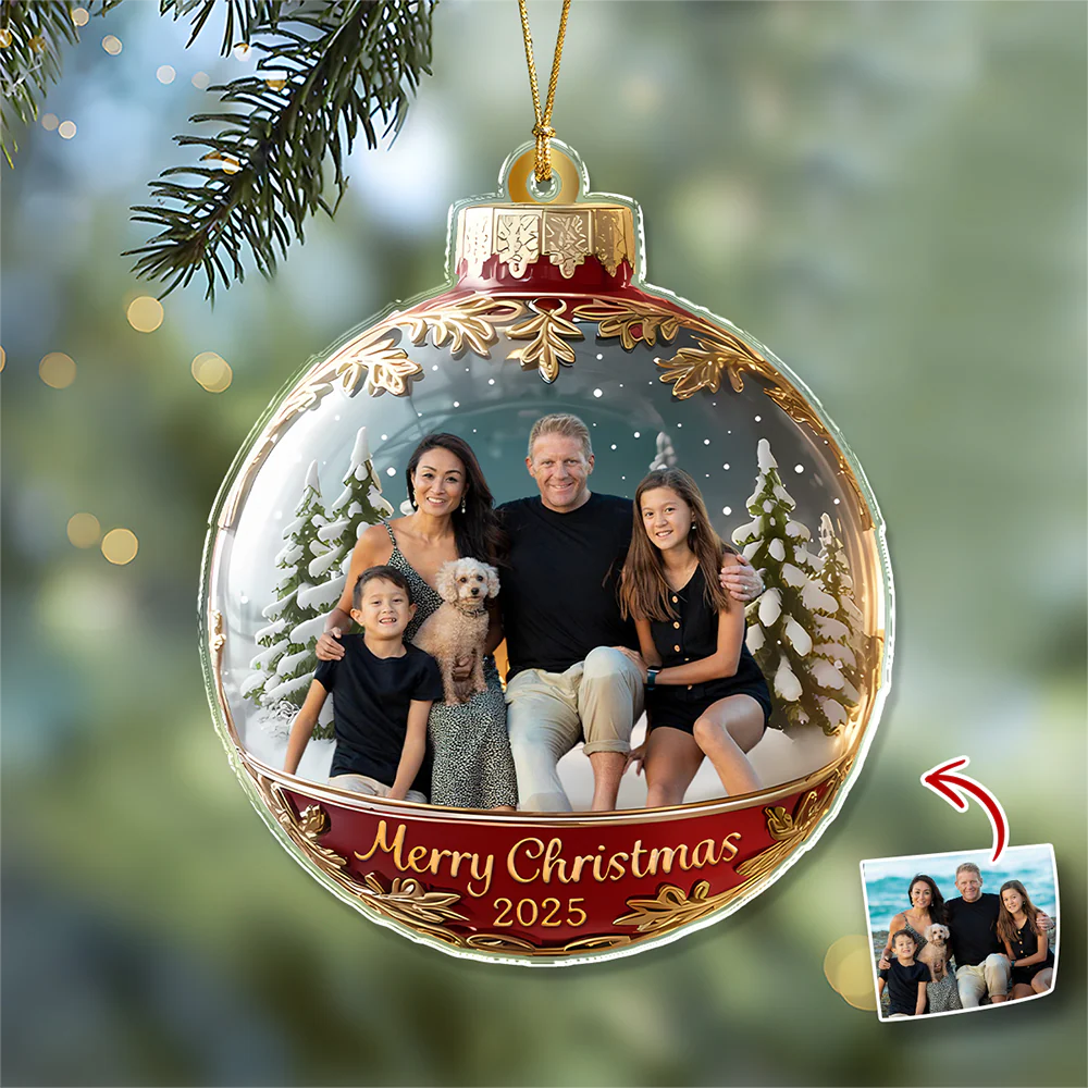 Custom Family Photo Acrylic Ornament Gift For Family HA75 897176 - Image 6