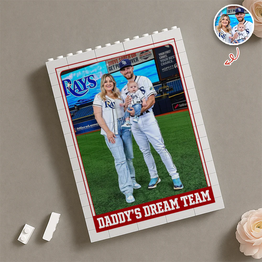 Custom Family Photo Dream Team Building Brick Block TH10 170013 - Image 2