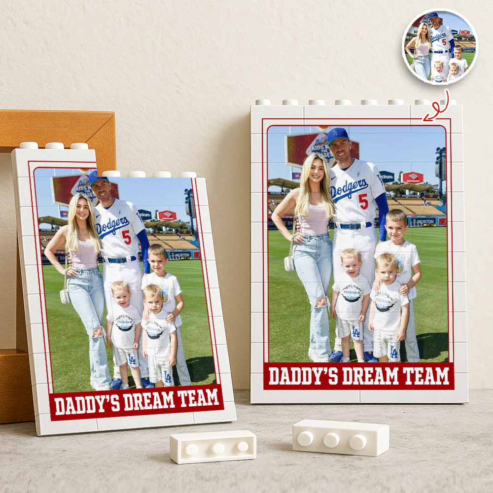 Custom Family Photo Dream Team Building Brick Block TH10 170013 - Image 3
