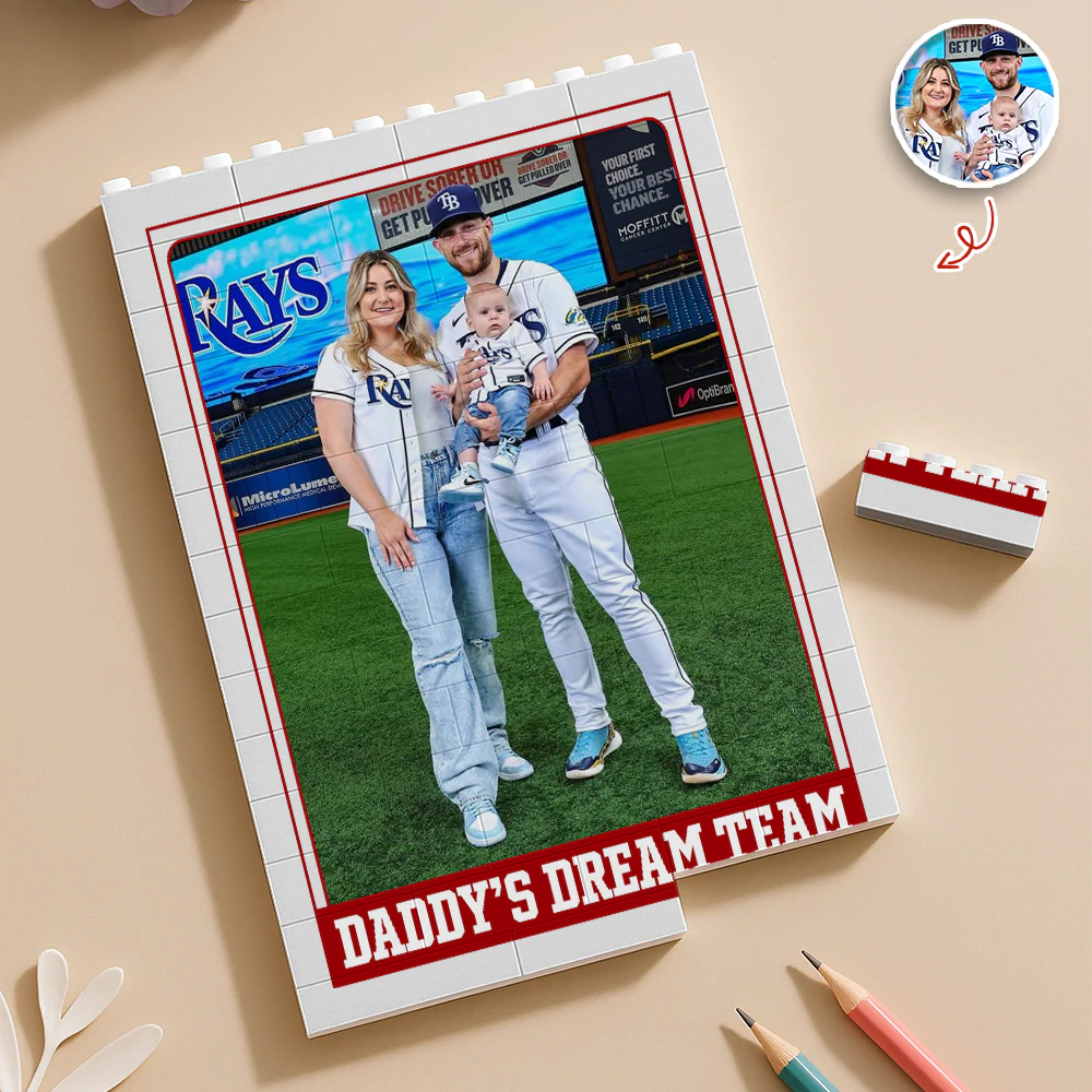 Custom Family Photo Dream Team Building Brick Block TH10 170013 - Image 5