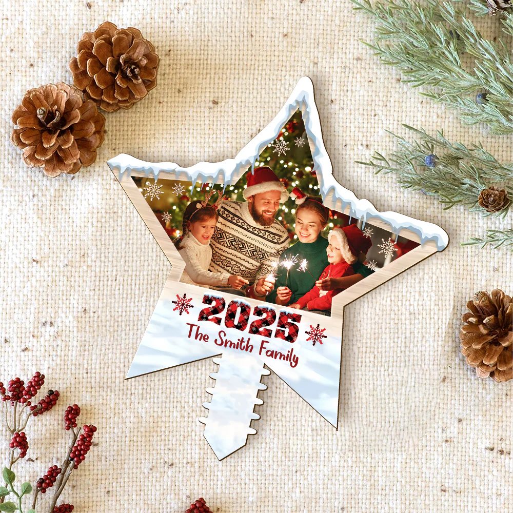 Custom Family Photo Star Tree Topper Christmas Gift for Family CH07 896948 - Image 2
