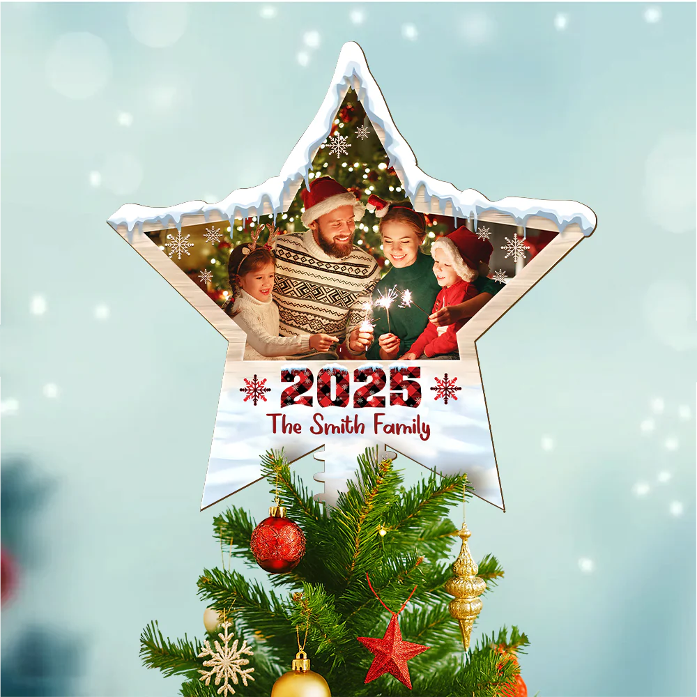 Custom Family Photo Star Tree Topper Christmas Gift for Family CH07 896948 - Image 4