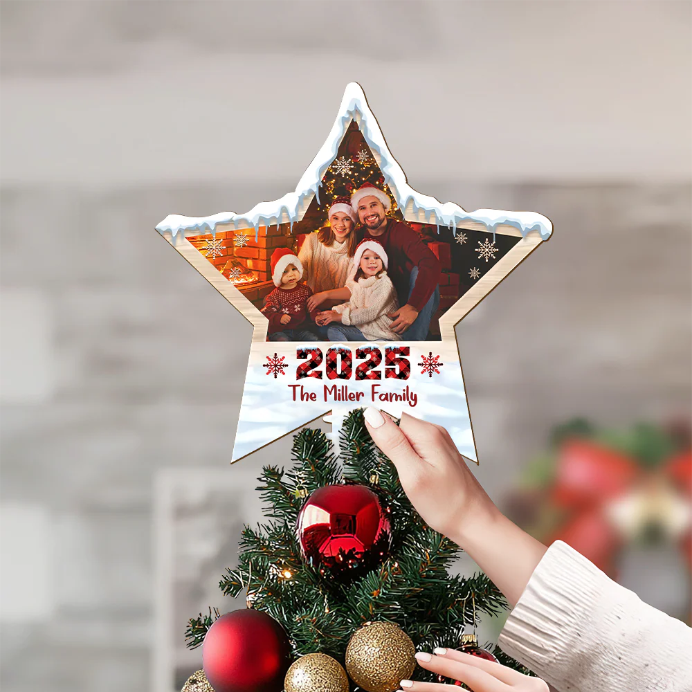 Custom Family Photo Star Tree Topper Christmas Gift for Family CH07 896948 - Image 5