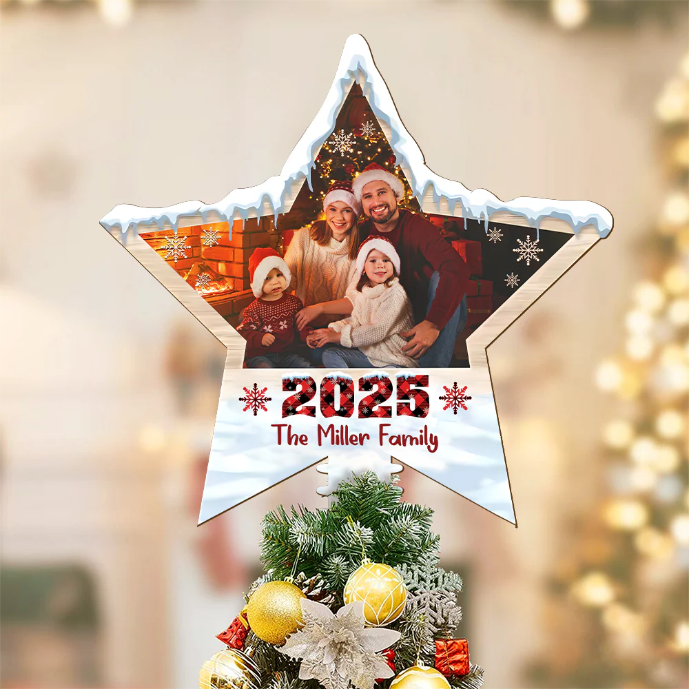 Custom Family Photo Star Tree Topper Christmas Gift for Family CH07 896948 - Image 8