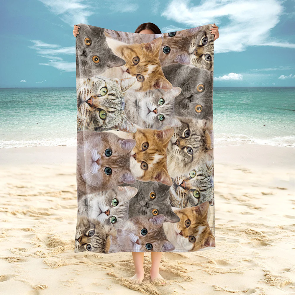 Custom Full Face Dog Cat Photo Beach Towel TH10 892801 - Image 6