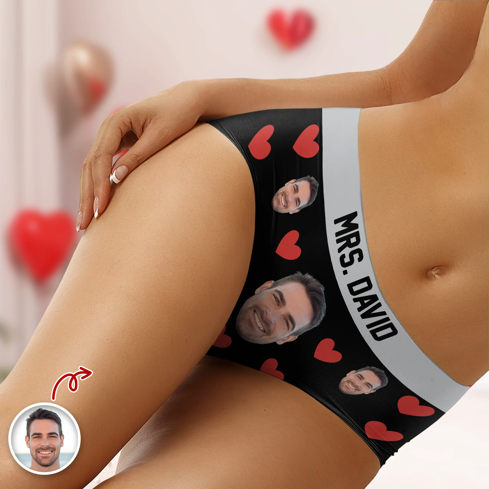 Custom Funny Boyfriend Husband Face Underwear For Women Gift For Valentine LM32 897677 - Image 2