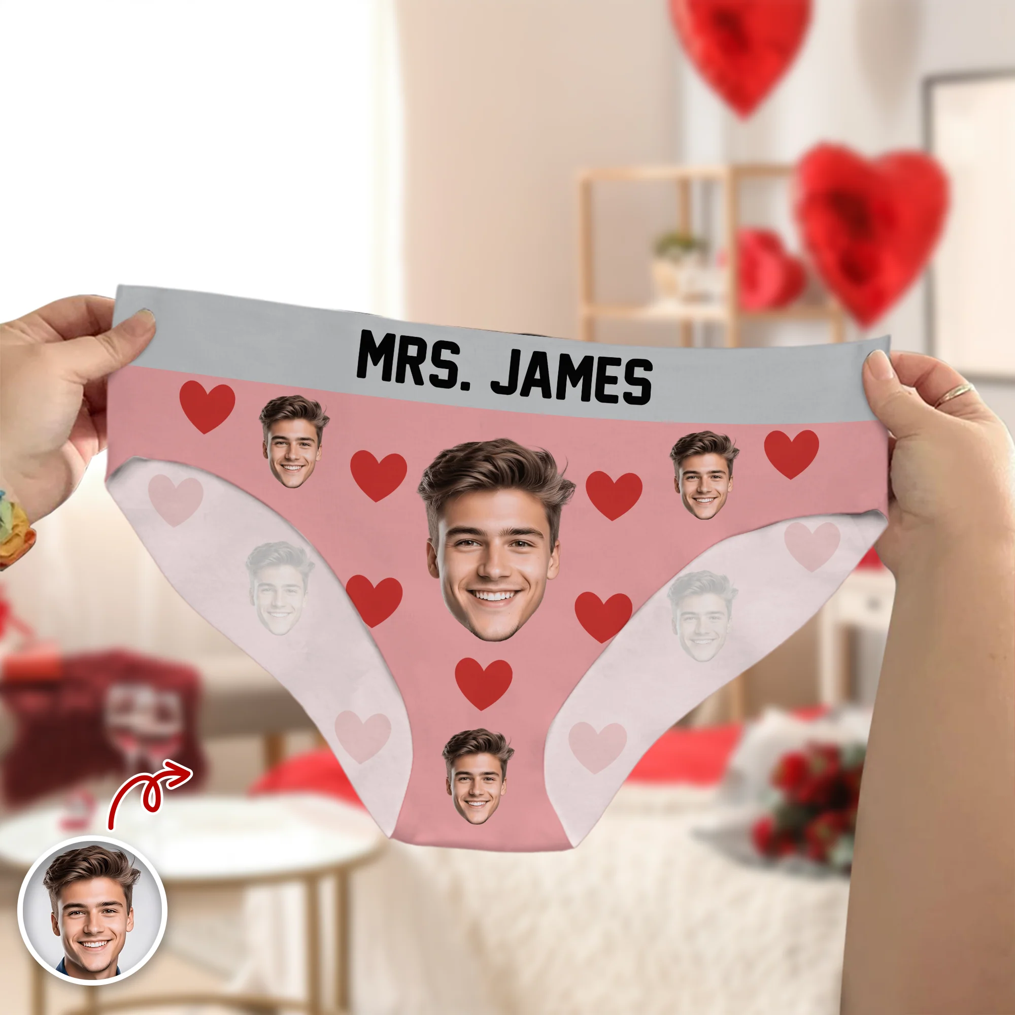 Custom Funny Boyfriend Husband Face Underwear For Women Gift For Valentine LM32 897677 - Image 5