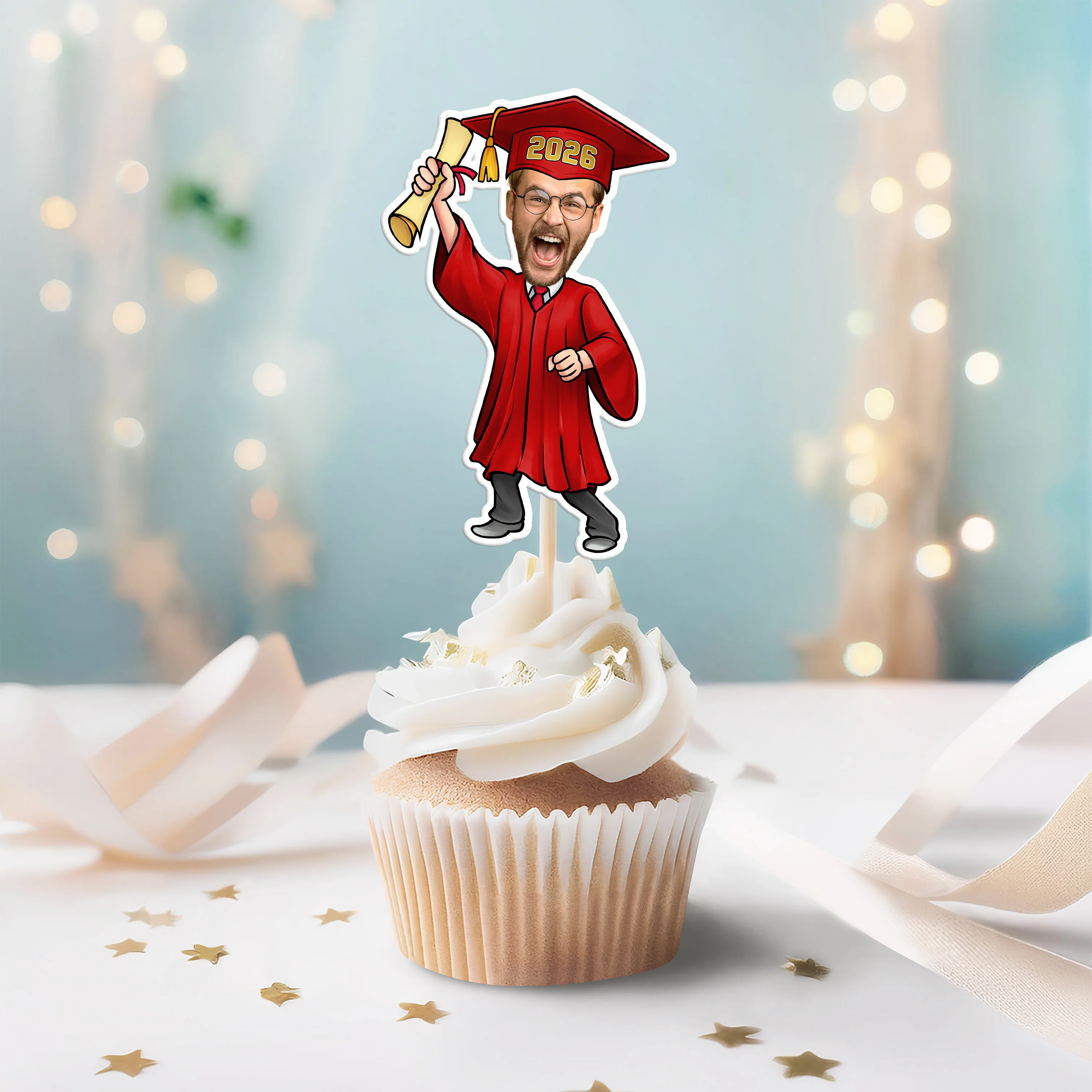 Custom Funny Face Class of 2026 Cupcake Toppers for Graduation Party HO82 901348 - Image 3