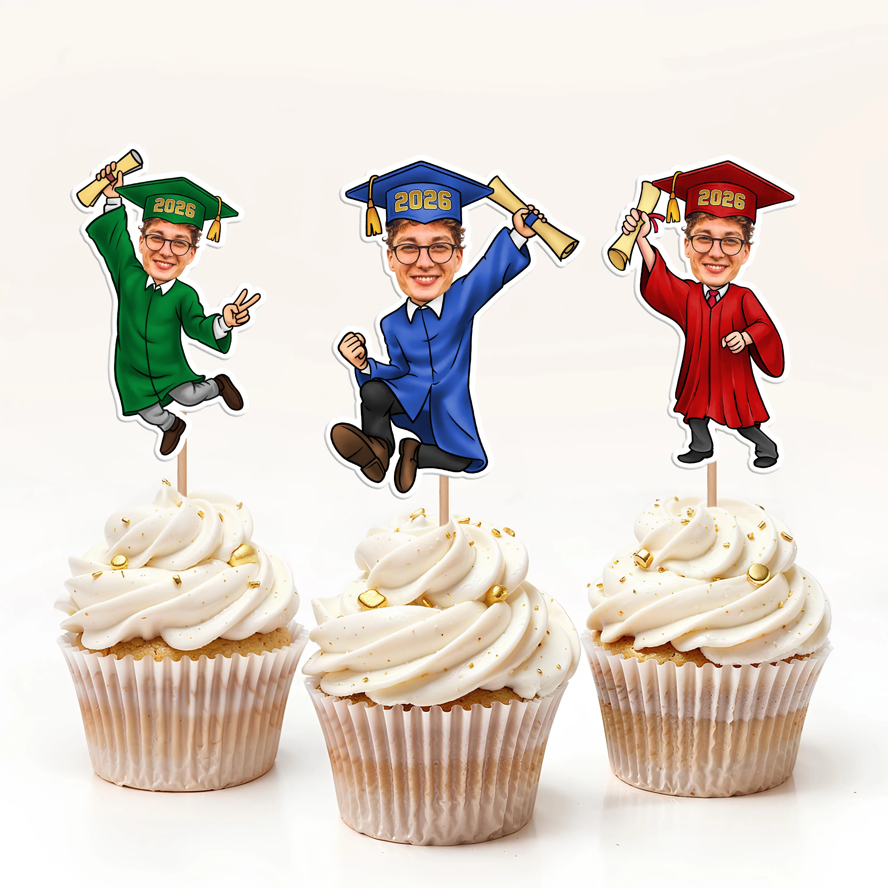 Custom Funny Face Class of 2026 Cupcake Toppers for Graduation Party HO82 901348 - Image 4