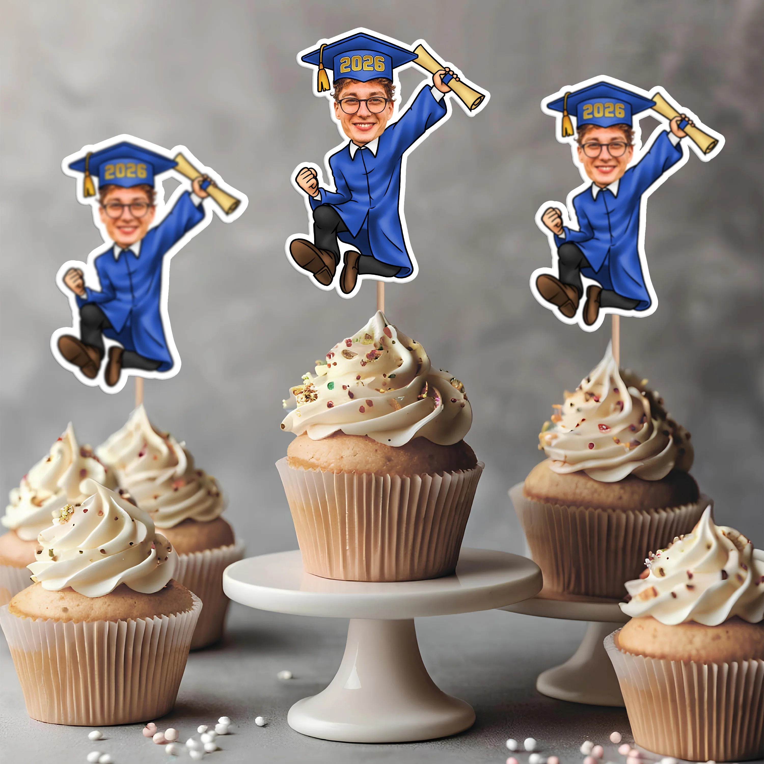Custom Funny Face Class of 2026 Cupcake Toppers for Graduation Party HO82 901348 - Image 8