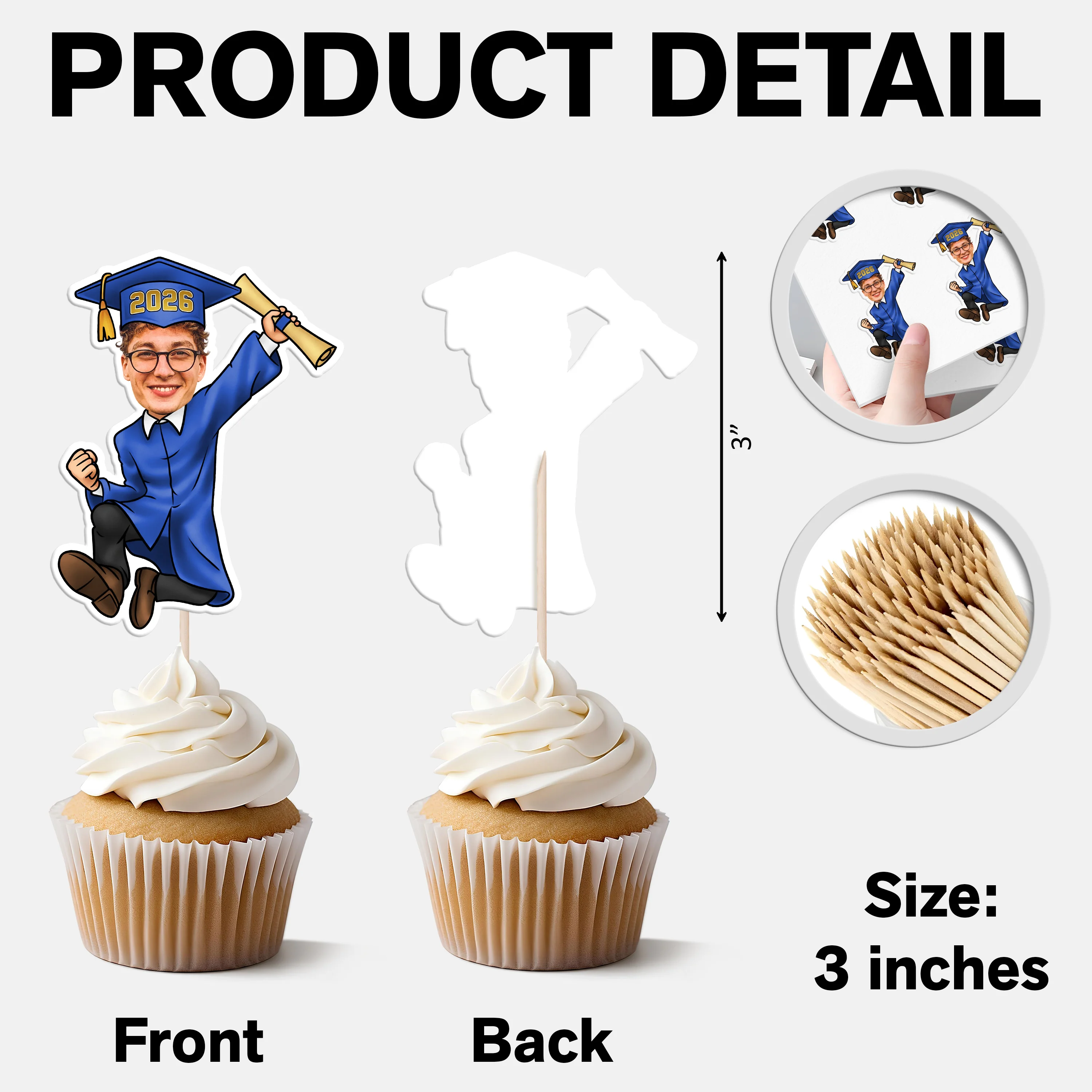 Custom Funny Face Class of 2026 Cupcake Toppers for Graduation Party HO82 901348 - Image 9
