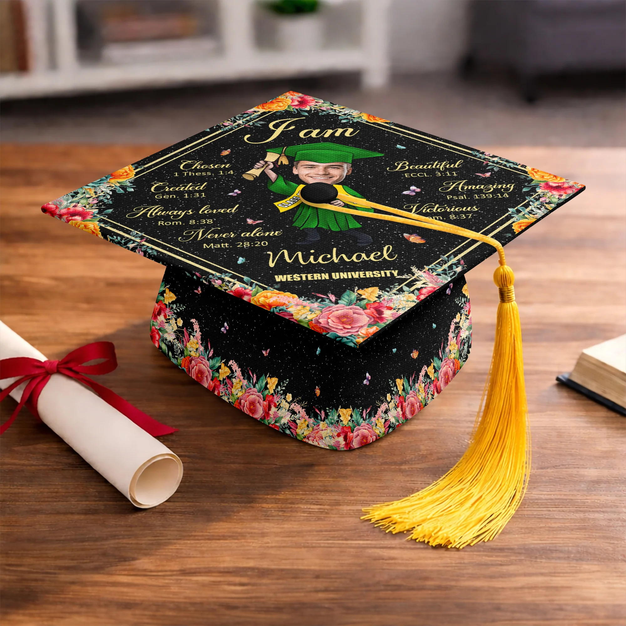 Custom Funny Face Class of 2026 Graduation Cap TH10 169201 - Image 2