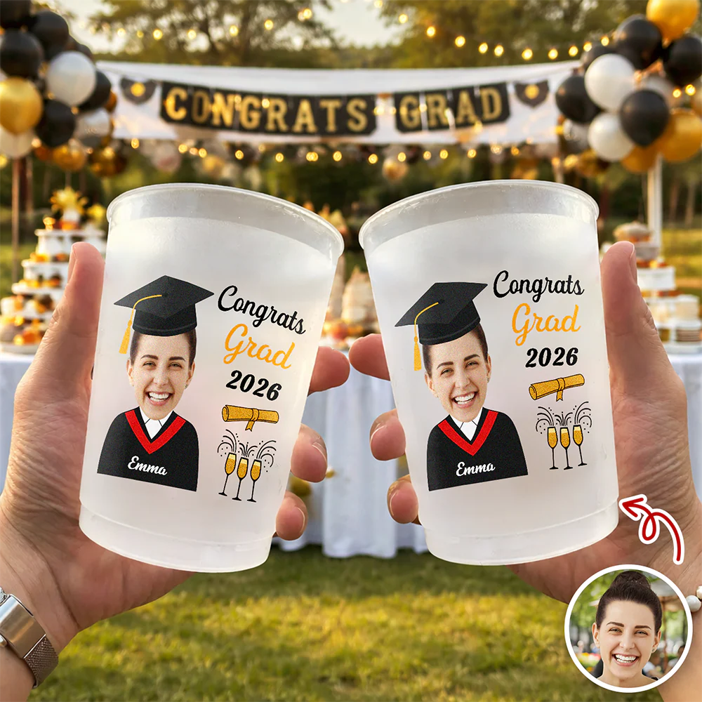 Custom Funny Face Congrats Grad 2026 Cups Graduation Day Party Decor HA75 921156 - Image 5
