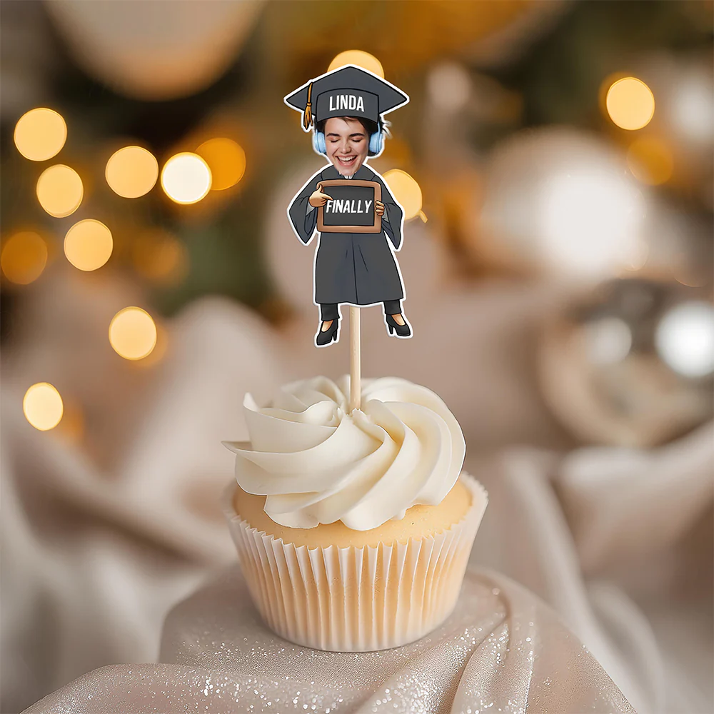 Custom Funny Face Finished Graduate Physical Cupcake Toppers – Class of 2026 Party Decor HO82 901338 - Image 4