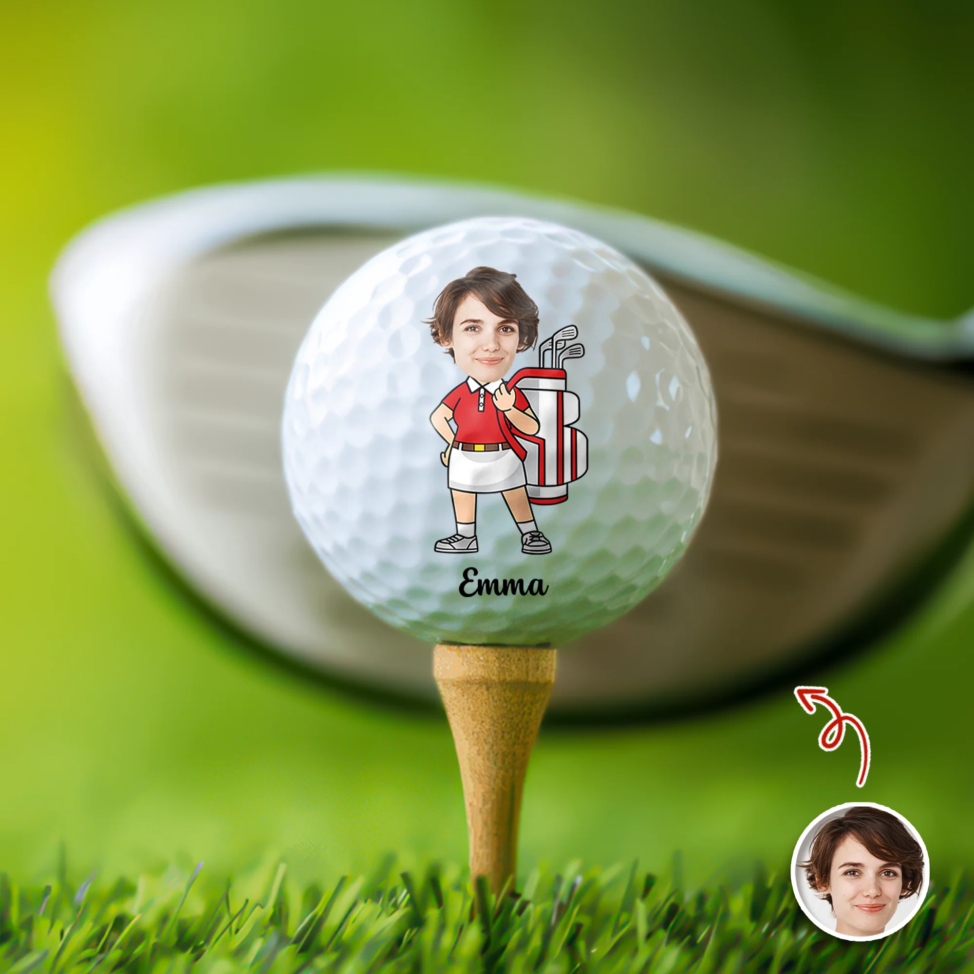 Custom Funny Face Golf Ball Perfect Gift for Golf Lovers HA75 898556 - Image 2