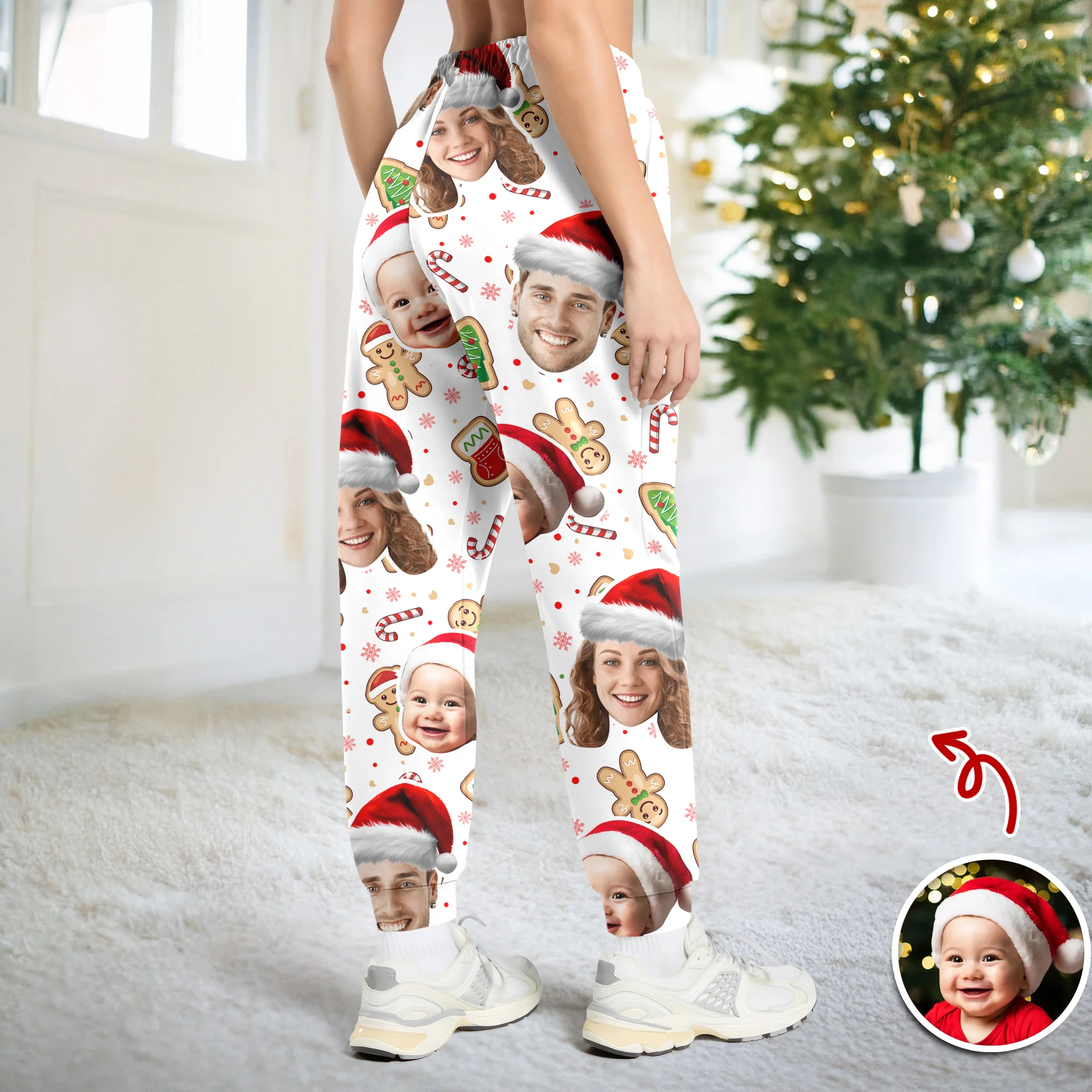 Custom Funny Family Face With Christmas Pattern Sweatpants HA75 892790 - Image 5