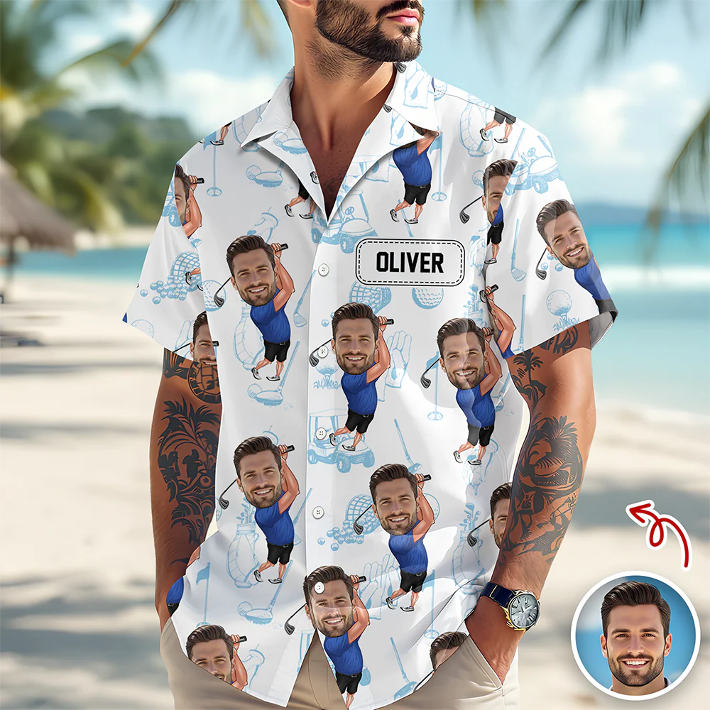 Custom Funny Golfer Photo Hawaii Shirt Gift For Golf Lovers CH07 899924 - Image 3