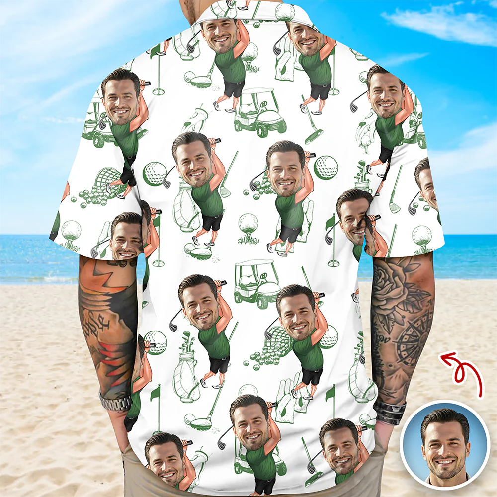 Custom Funny Golfer Photo Hawaii Shirt Gift For Golf Lovers CH07 899924 - Image 5