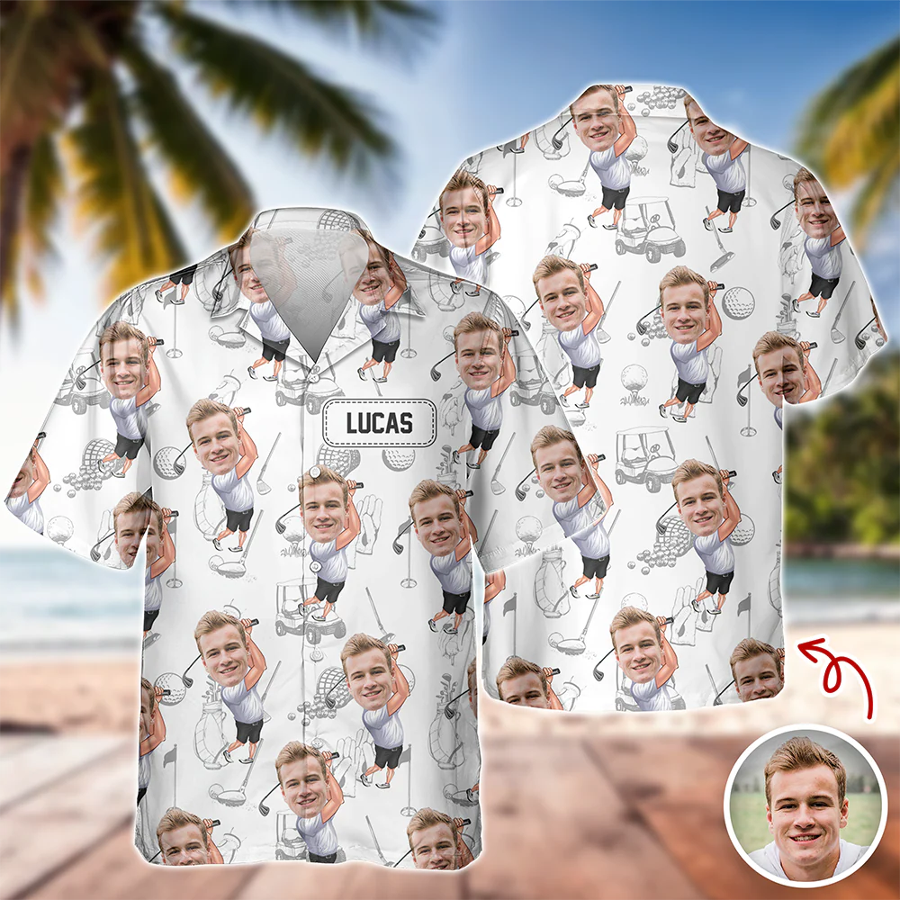 Custom Funny Golfer Photo Hawaii Shirt Gift For Golf Lovers CH07 899924 - Image 6