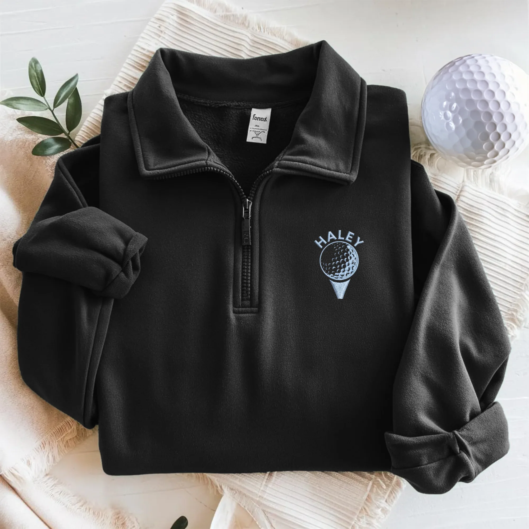 Custom Golf Player Name Embroidered Quarter Zip Sweater Gift for Golf Lovers CH07 910030 - Image 7