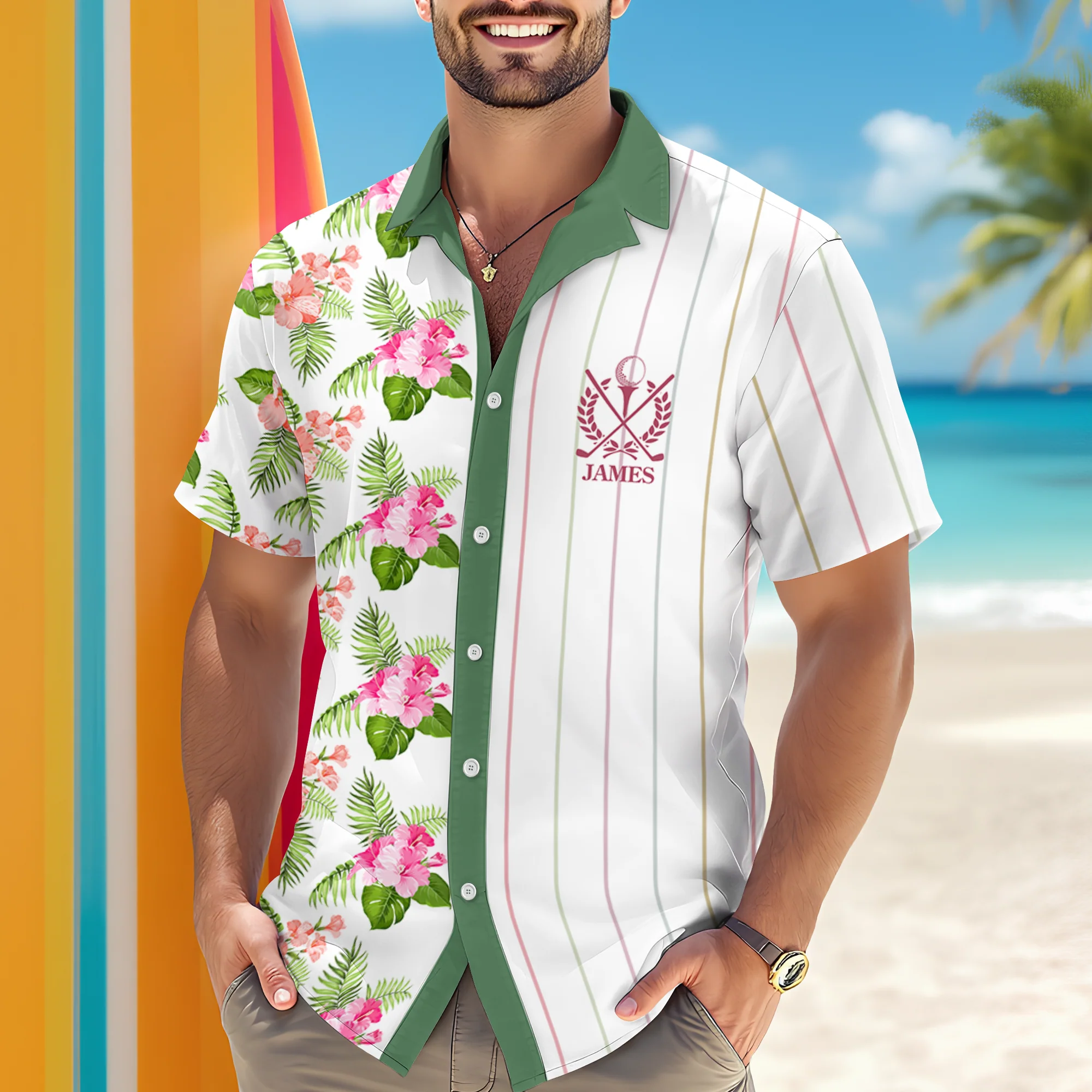 Custom Golf Player Name Hawaii Shirt Gift for Golf Lovers TH10 898183 - Image 2