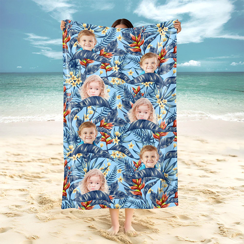 Custom Hawaii In The Air Face Human Photo Beach Towel HO82 894006 - Image 10