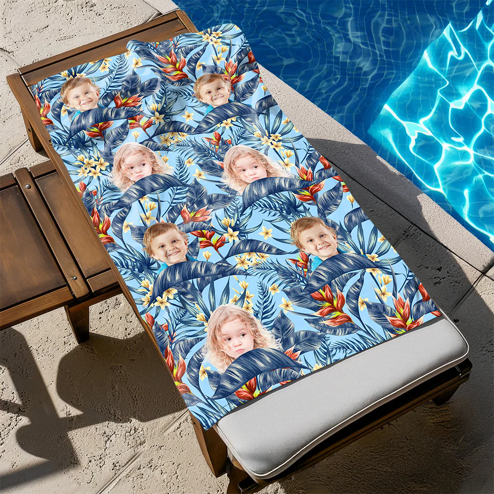 Custom Hawaii In The Air Face Human Photo Beach Towel HO82 894006 - Image 4