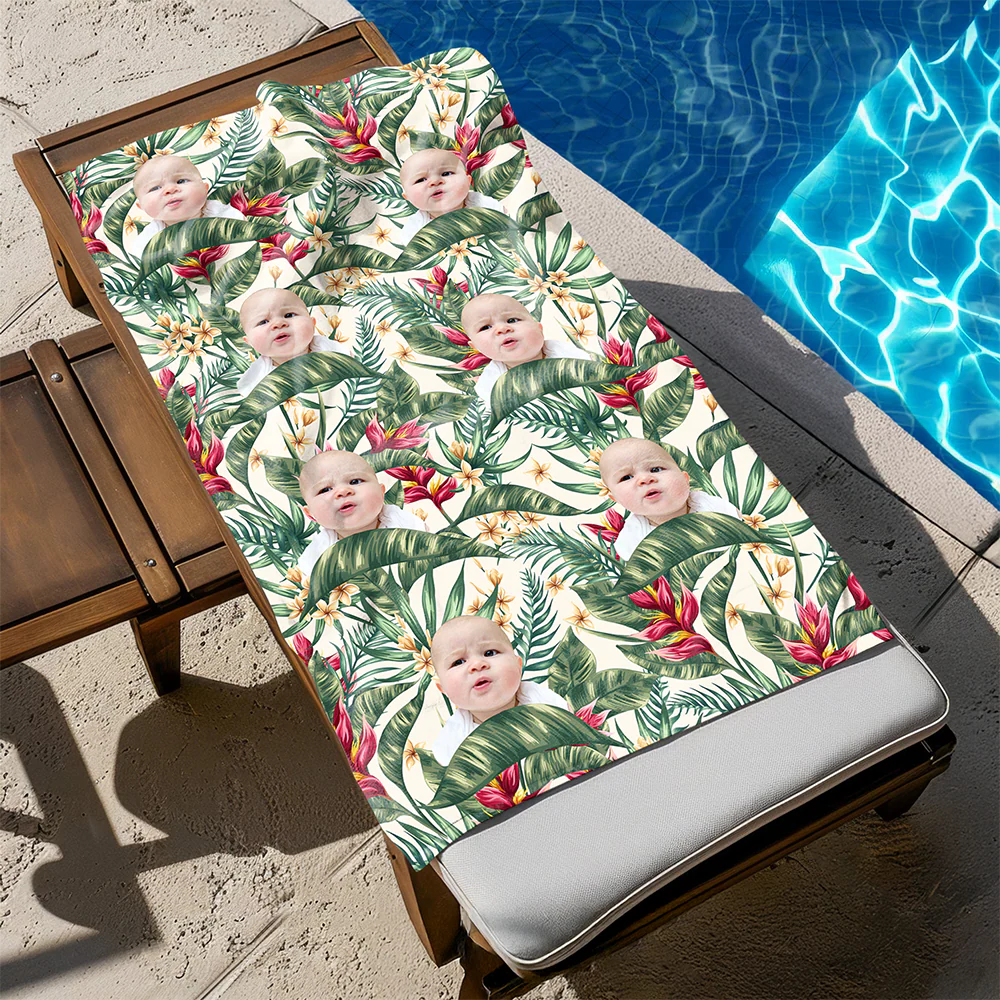 Custom Hawaii In The Air Face Human Photo Beach Towel HO82 894006 - Image 9