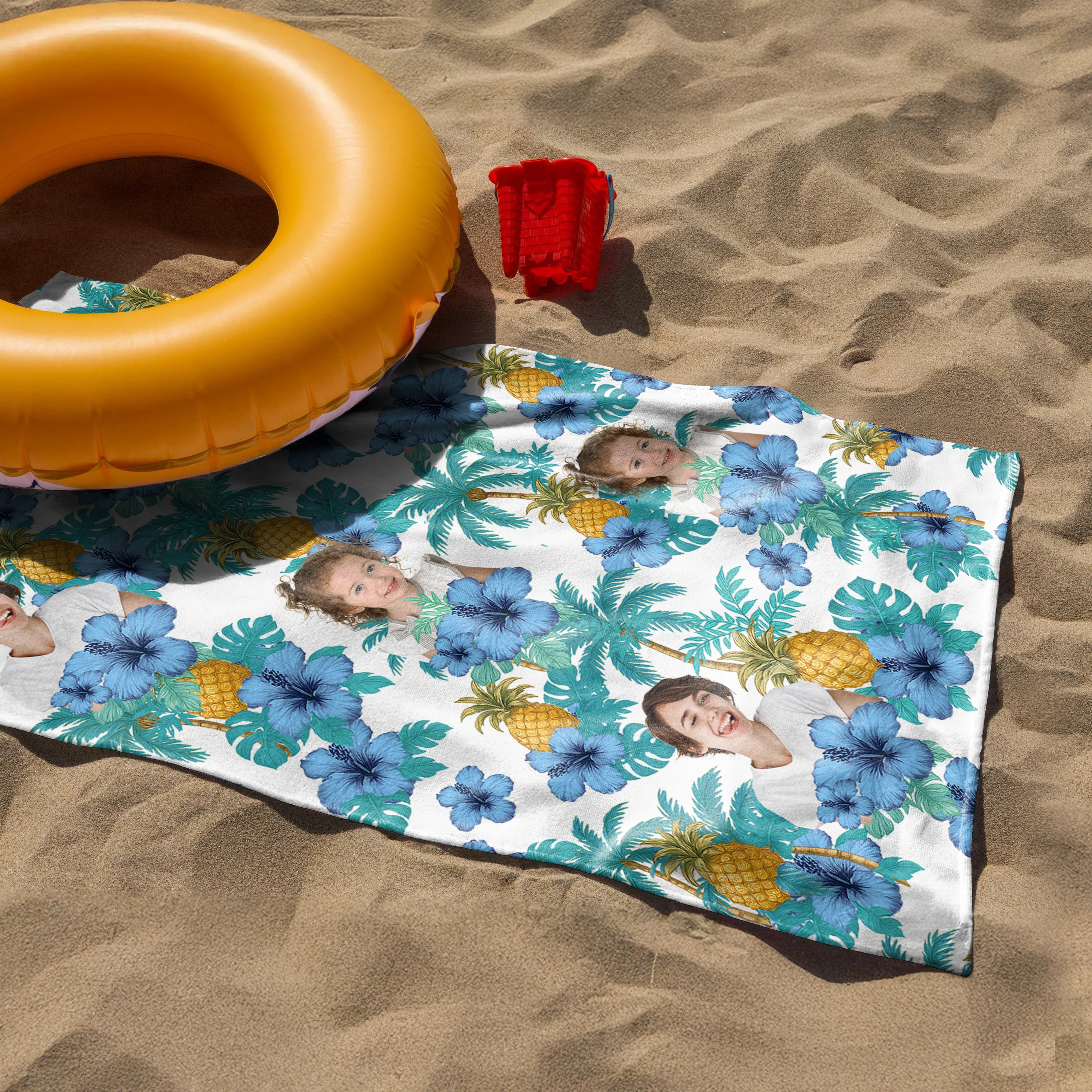 Custom Human Photo Tropical Vibe Family Beach Towel HA75 892646 - Image 14