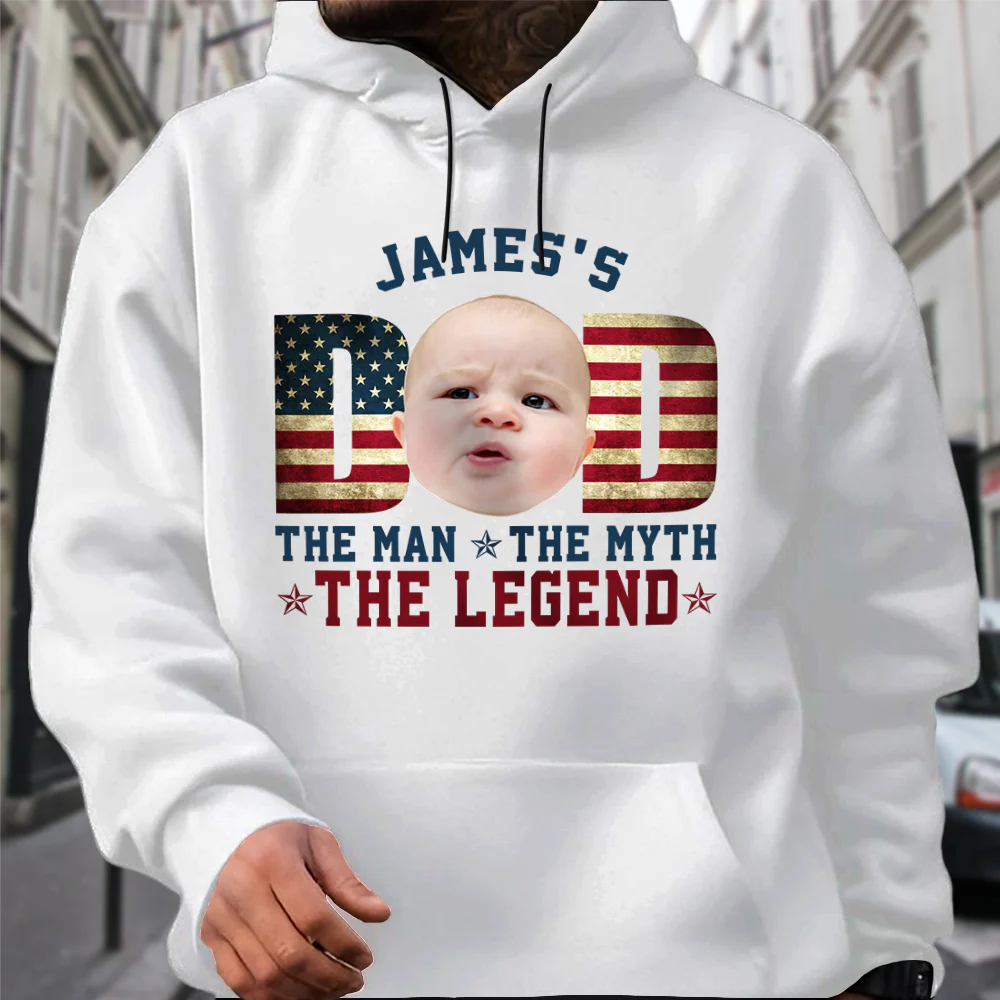 Custom Kid Photo - Dad, The Man The Myth The Legend Dad Bright Shirt HA75 892468 - Image 3