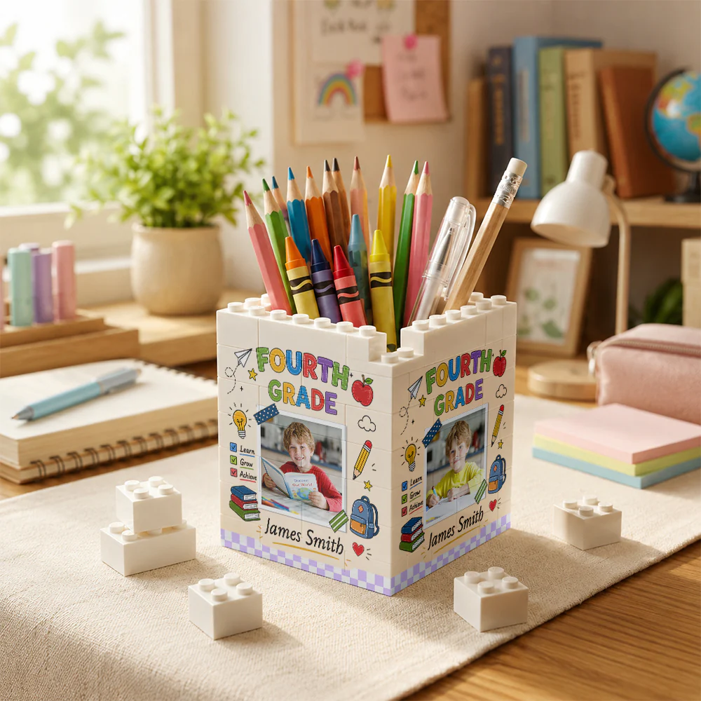 Custom Kid Photo Personalized Brick Pencil Pot Back to School Gifts HA75 921710 - Image 2