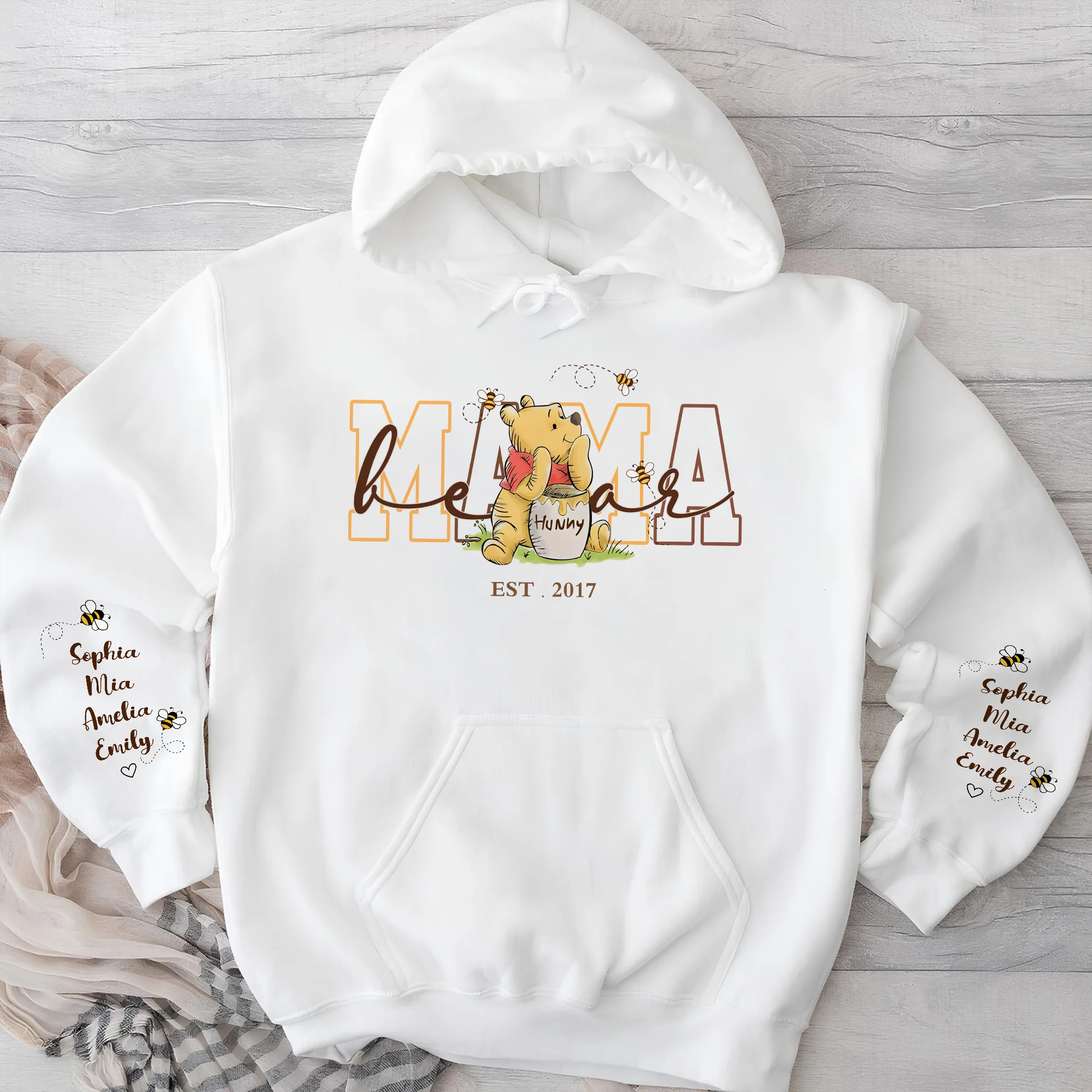 Custom Mama Bear Mom with Kids Names Sleeve Sweatshirt Cozy Gift for Mother’s Day HO82 902160 - Image 6