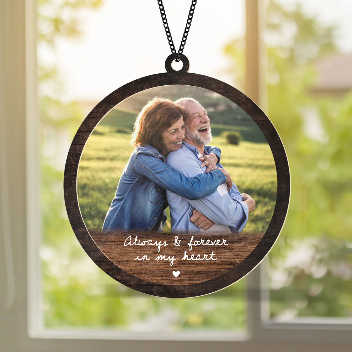 Custom Memorial Photo Always & Forever In My Heart Suncatcher LM32 897503 - Image 5