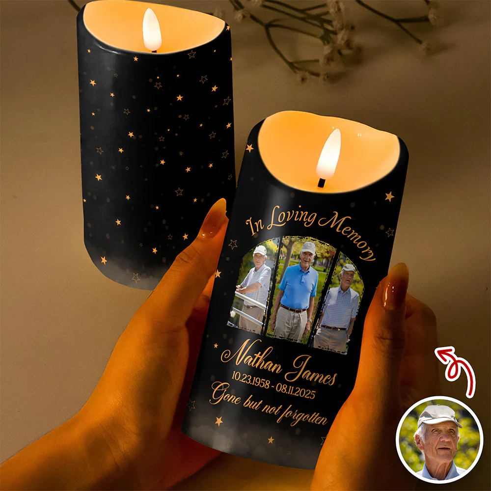 Custom Memorial Photo In Loving Memory Gone but Never Forgotten Led Candle CH07 896248 - Image 3