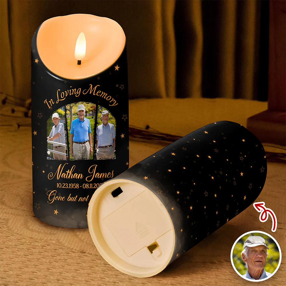 Custom Memorial Photo In Loving Memory Gone but Never Forgotten Led Candle CH07 896248 - Image 5