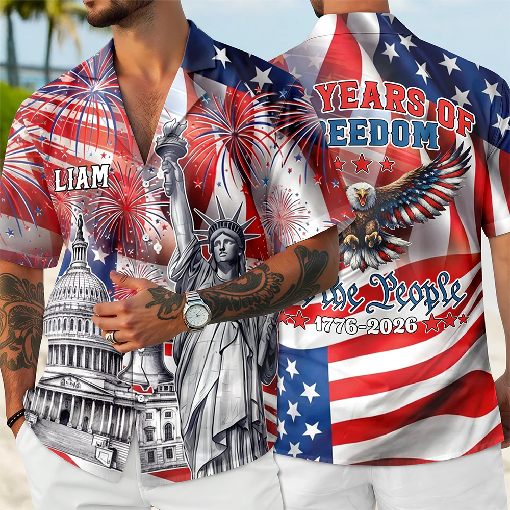 Custom Name 250 Years Of Freedom - We The People 1776-2026 Hawaii Shirt TH10 898821 - Image 5