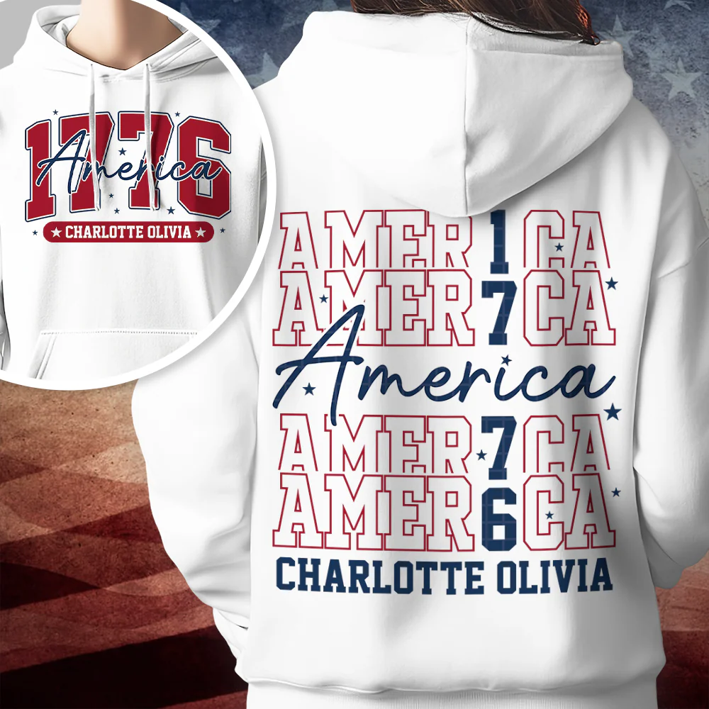 Custom Name America 1776 Front And Back Shirt TH10 898927 - Image 3