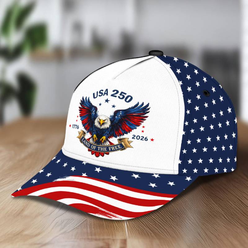 Custom Name 250th Anniversary 1776-2026 Land Of Free Classic Cap HO82 902122 - Image 4