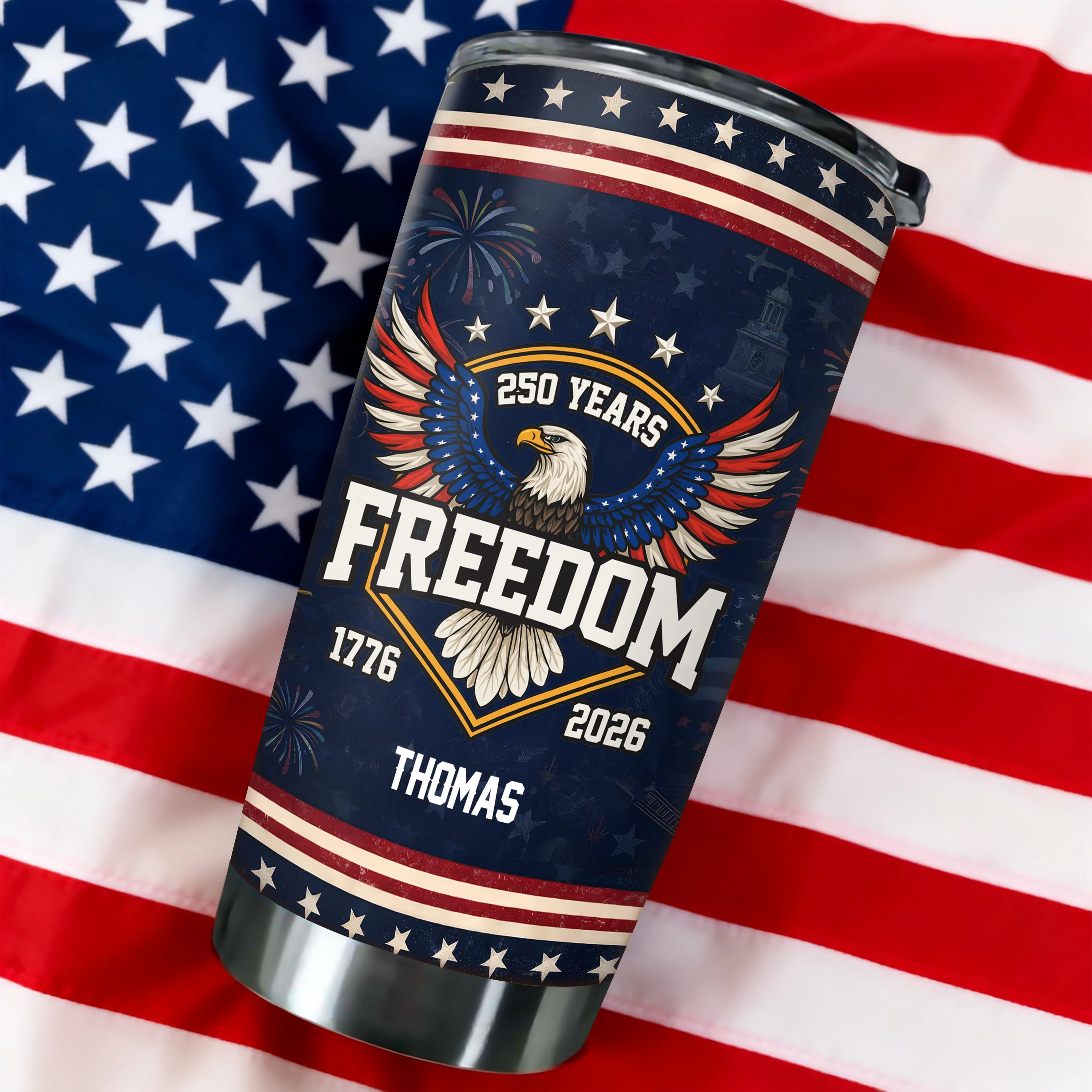 Custom Name 250 Years of Freedom America 1776–2026 Anniversary Fat Tumbler CH07 910552 - Image 14