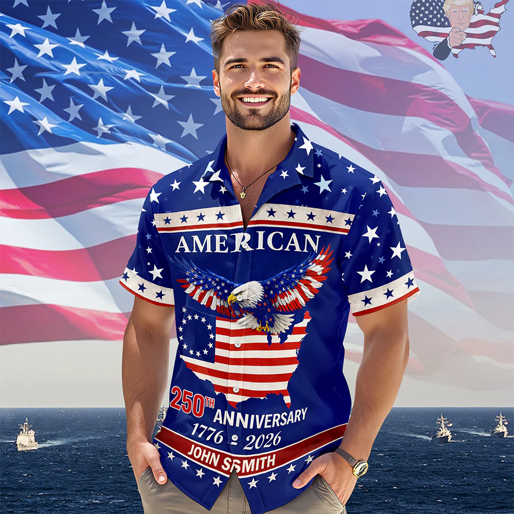Custom Name American 250Th Anniversary Eagle Flag Hawaii Shirt TH10 898715 - Image 2