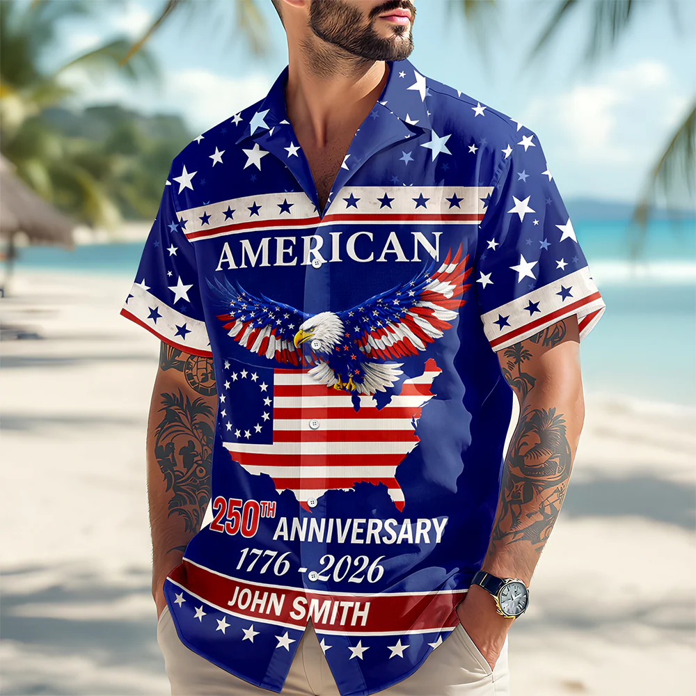 Custom Name American 250Th Anniversary Eagle Flag Hawaii Shirt TH10 898715 - Image 5
