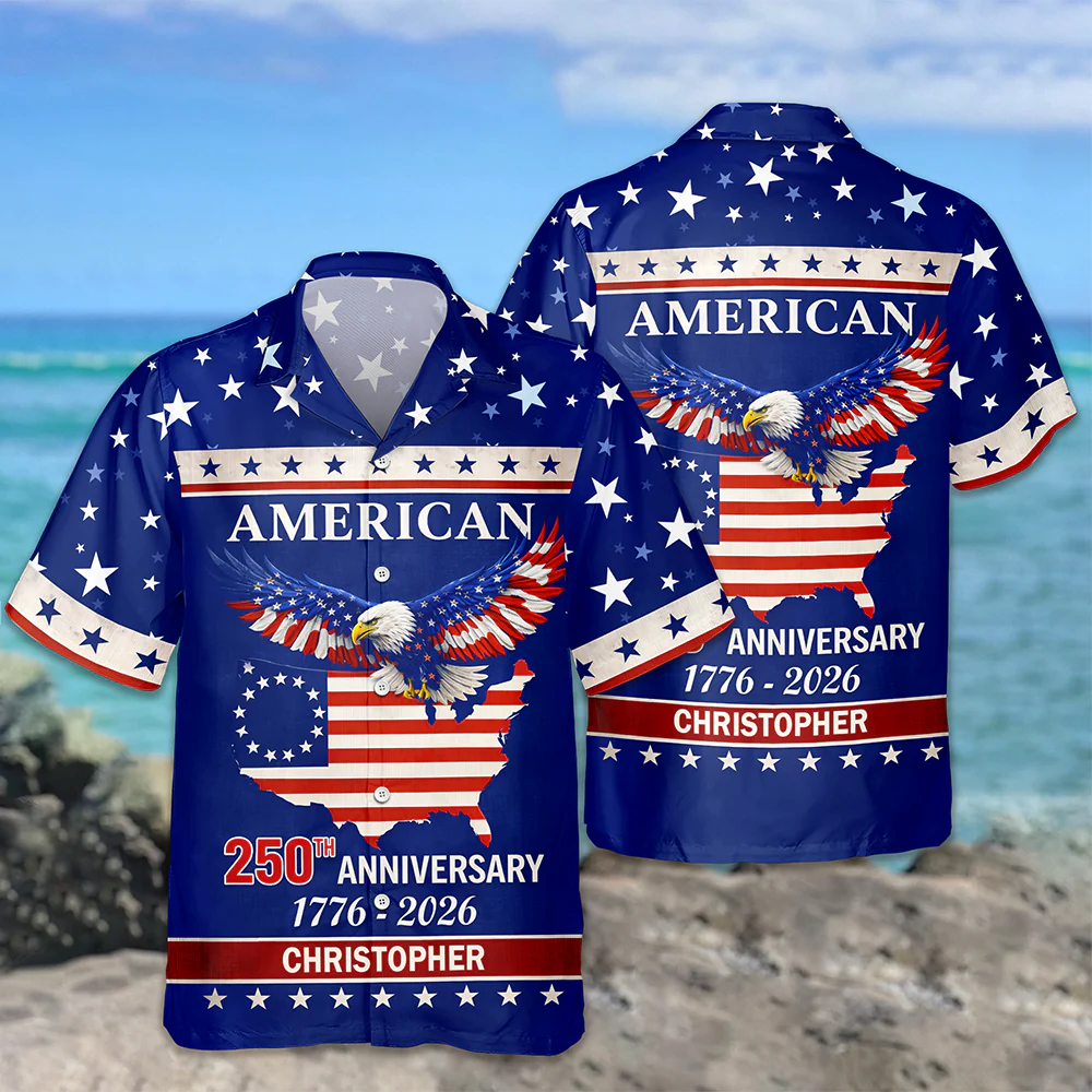 Custom Name American 250Th Anniversary Eagle Flag Hawaii Shirt TH10 898715 - Image 6