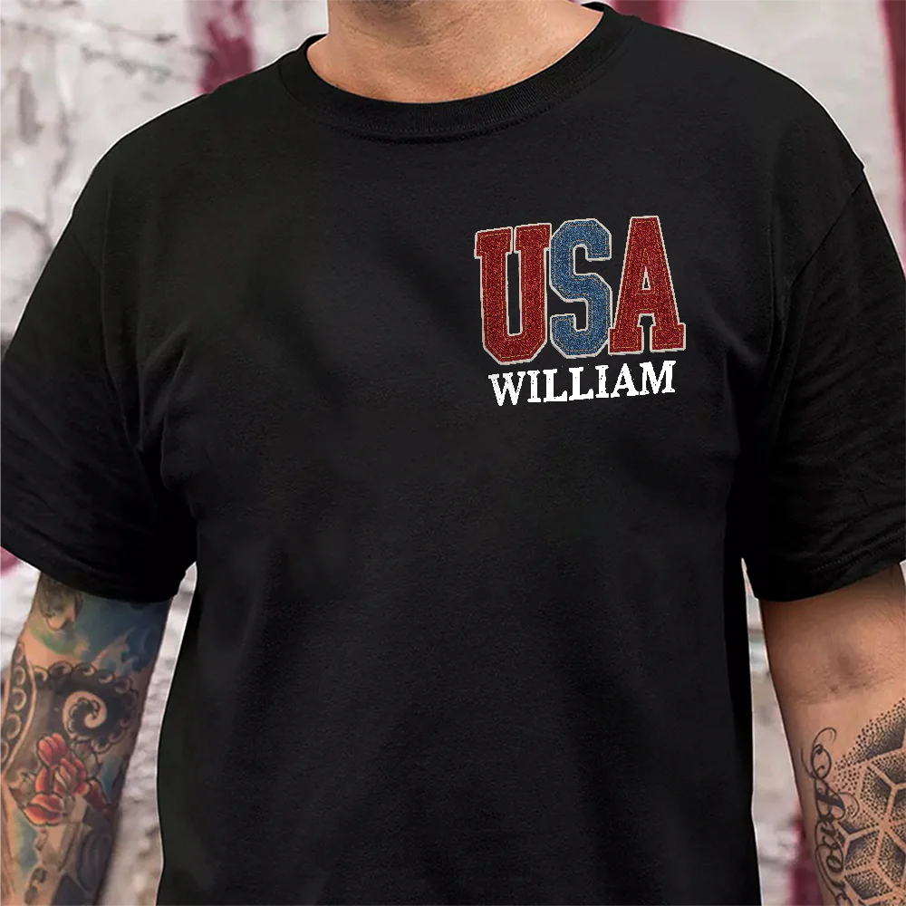 Custom Name American Eagle 250 Years Patriotic Front & Back Dark Shirt HO82 901838 - Image 7