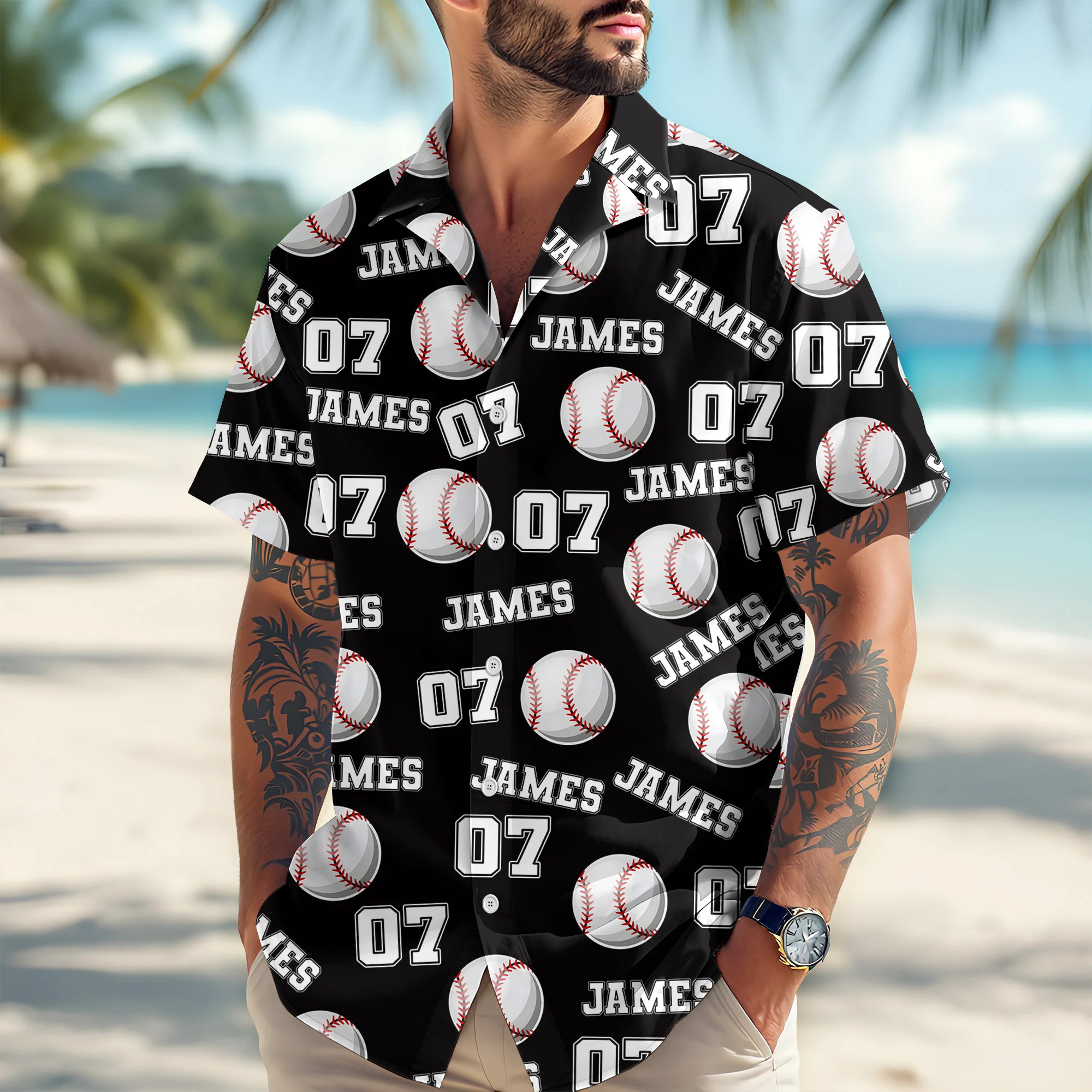 Custom Name And Number Hawaii Shirt For Baseball Player TH10 898197 - Image 4