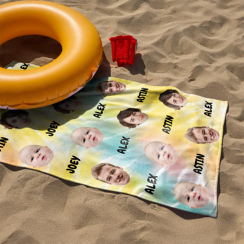Custom Name And Photo Beach Towel TH10 892799 - Image 3