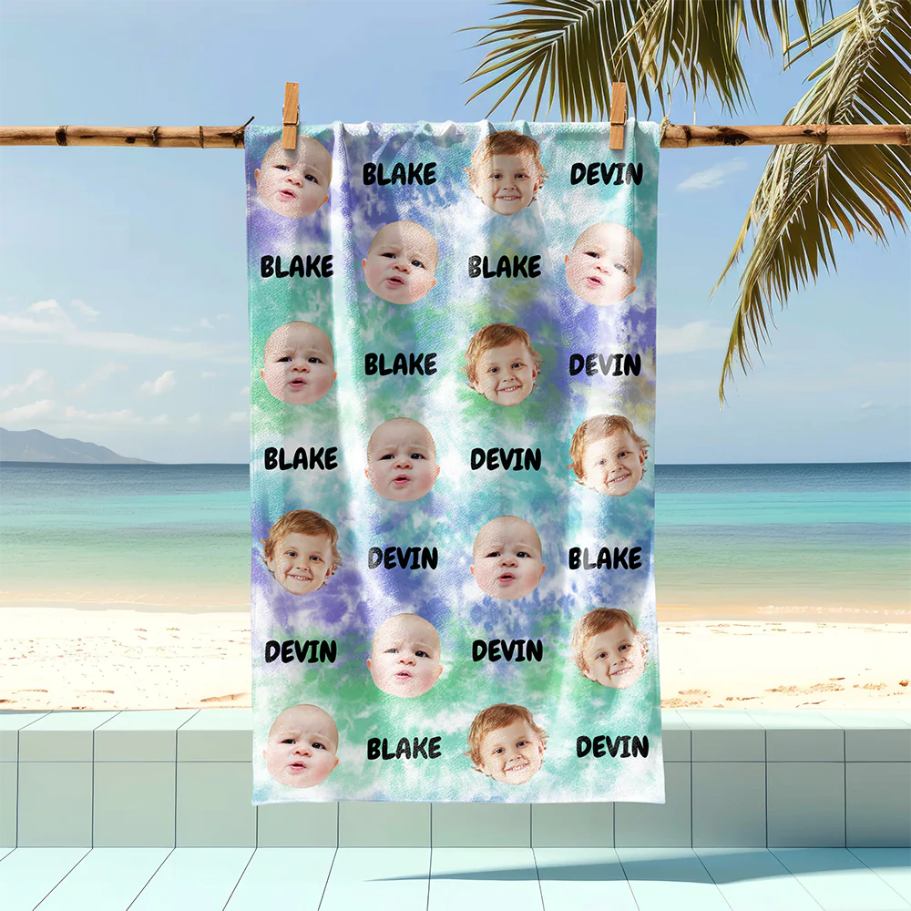 Custom Name And Photo Beach Towel TH10 892799 - Image 4