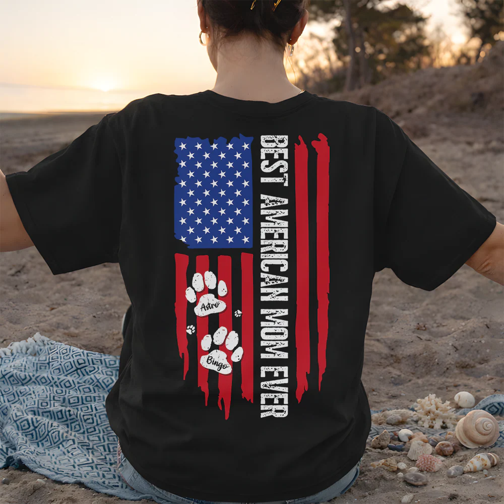 Custom Name Best American Mom Ever Back Shirt TH10 898685 - Image 2